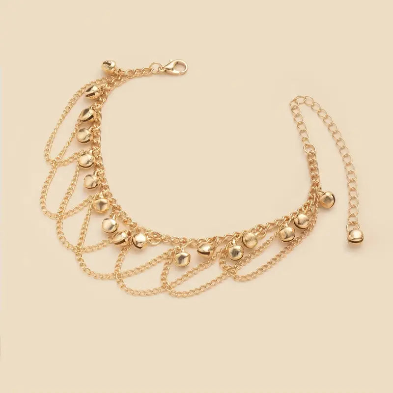 Golden Bell Chain Anklet for Women