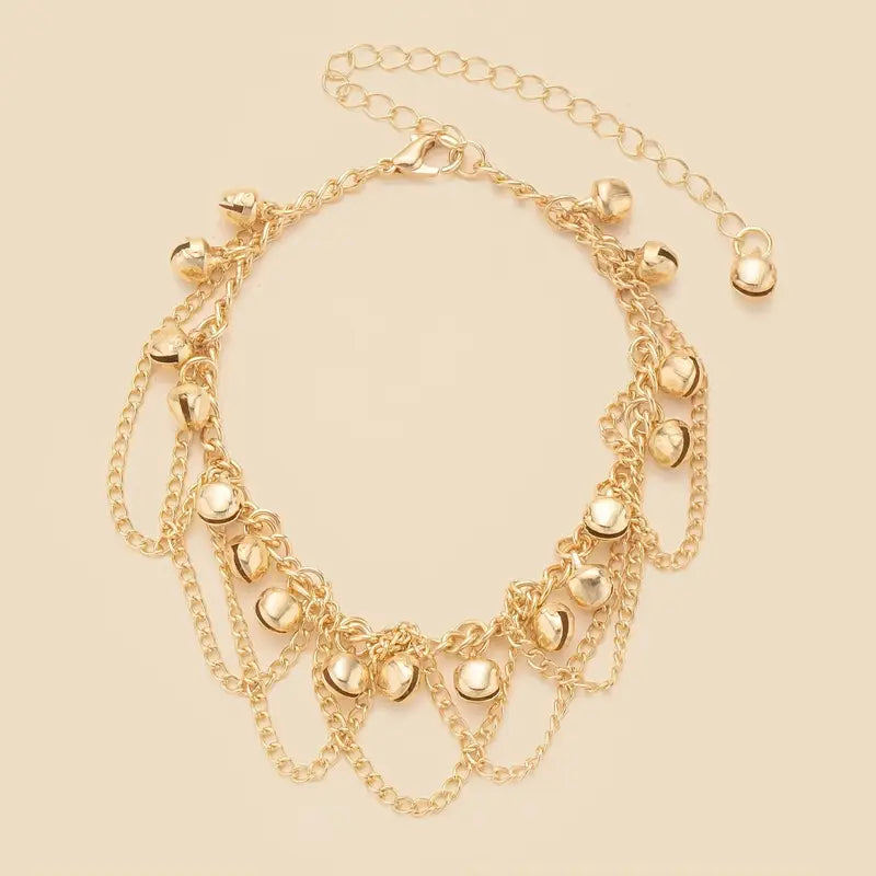 Golden Bell Chain Anklet for Women