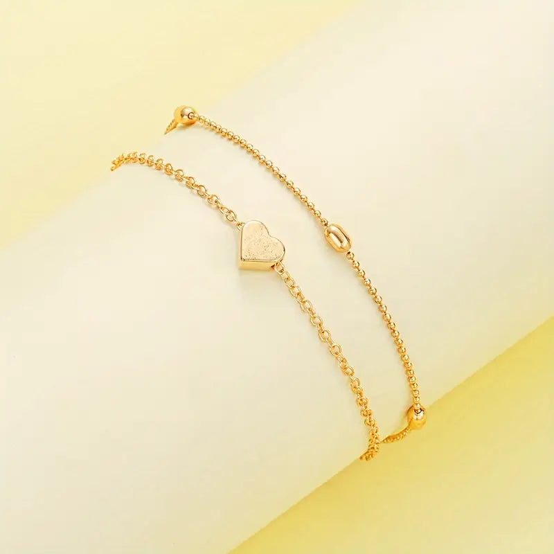 3-Piece Heart Necklace and Bracelet Set for Women