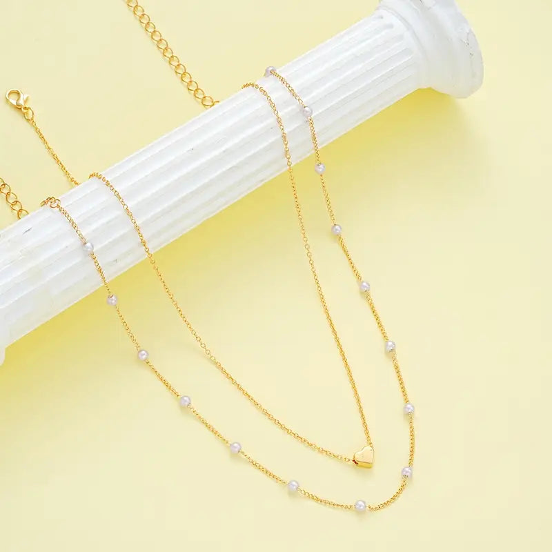 3-Piece Heart Necklace and Bracelet Set for Women