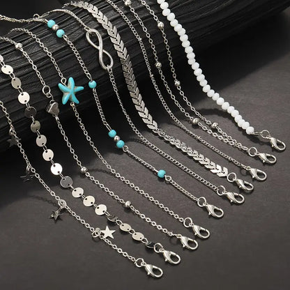 Starfish Bead Anklet Set for Women – Summer Style